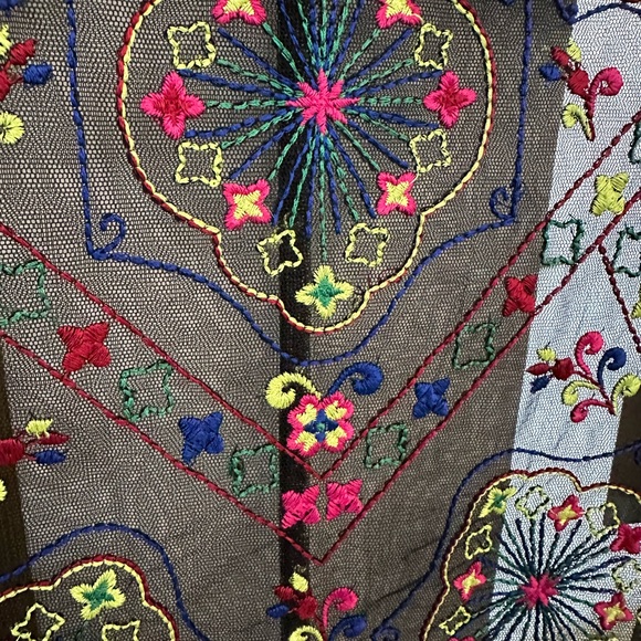 Forever 21 Embroidered Sheer Black Top - NWT - Picture 6 of 7